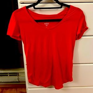 short sleeve red top